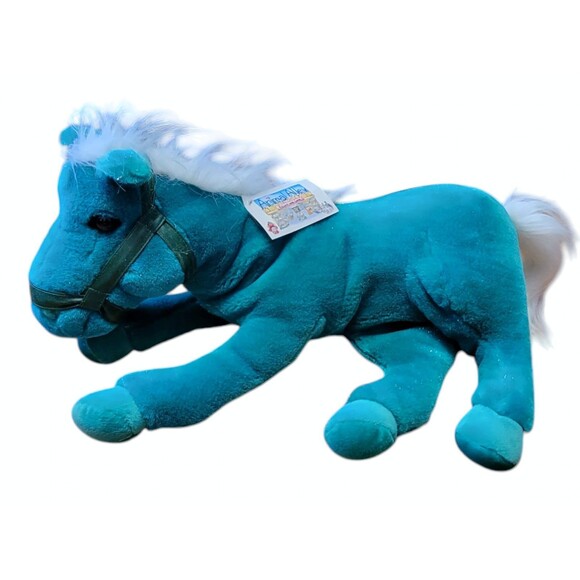 Vintage Commonwealth Emerald Green Plush Horse 18" Animal Alley With Tag 2000 - Picture 1 of 10